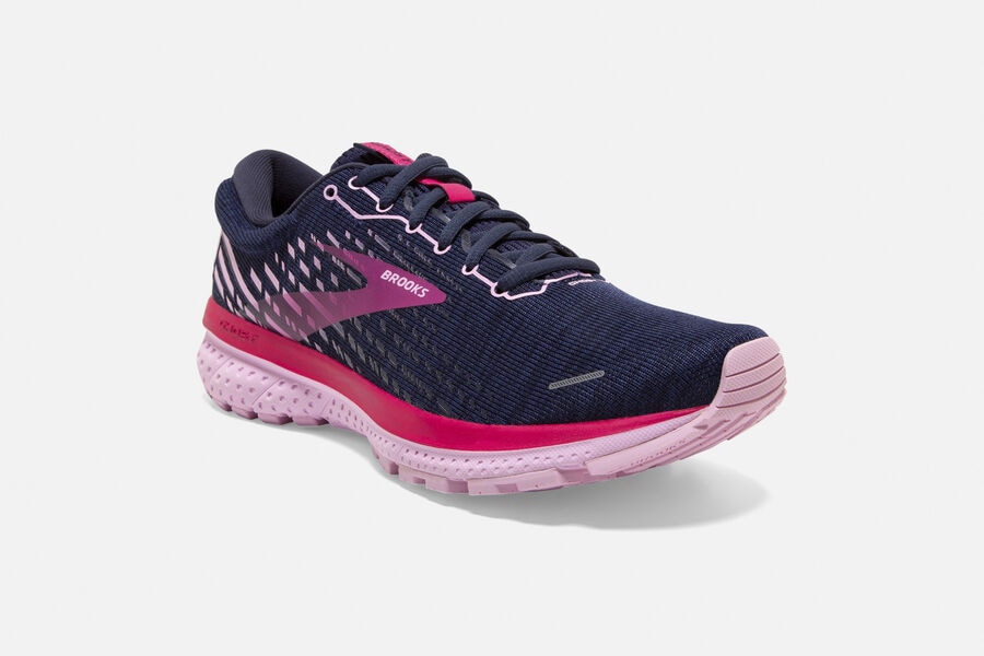 Brooks Ghost 13 Road Running Shoes - Womens - Navy/Red - BD8396571